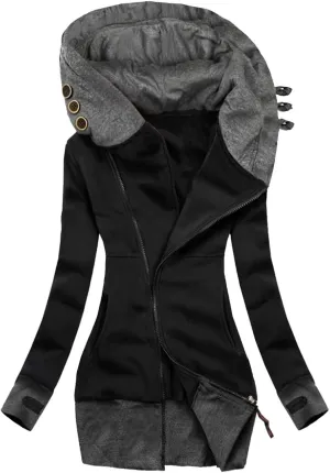 Womens Full Zip Up Hoodie Workout Sports Jacket Sweatshirt with Thumb Holes Slim Fit Long Sleeve Running Track Jacket
